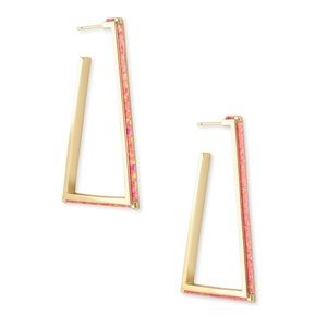 Kendra Scott Easton Hoop Earrings in Coral Kyocera Simulated Opal